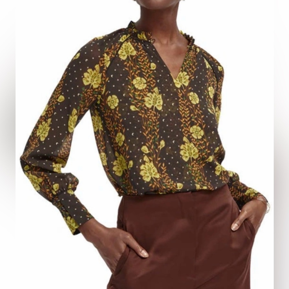 Anthropologie scotch and soda floral blouse
